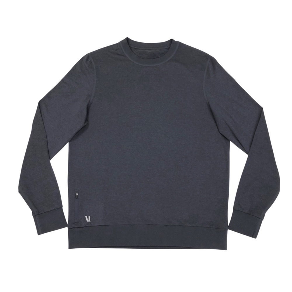 Vuori Ponto Performance Crew Long Sleeve DreamKnit Men's Size Large Heather Blue